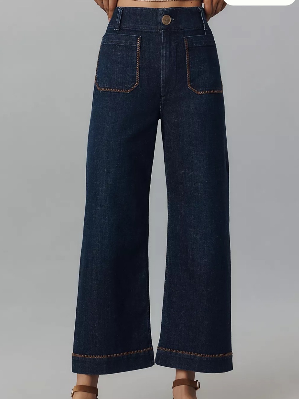 Maeve Colette Whipstitch High-Rise Wide-Leg Cropped Jeans - Picture 11 of 11